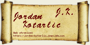 Jordan Kotarlić vizit kartica